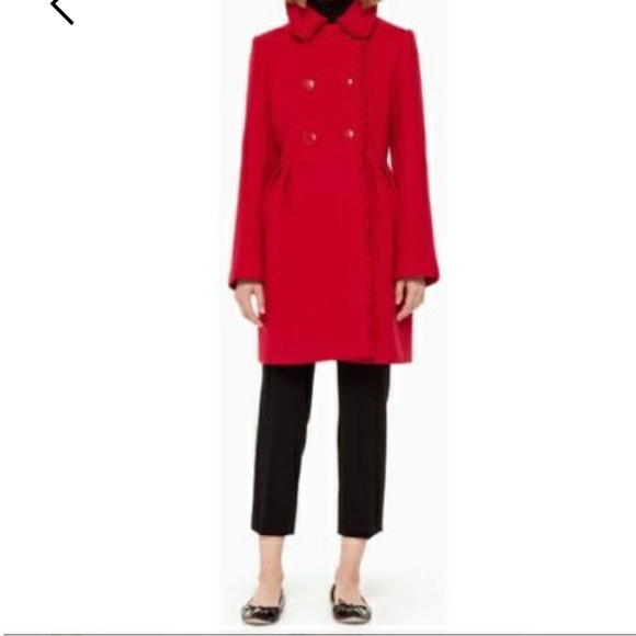 Kate Spade Black Wool Double Breasted Pea Coat size 0 - Picture 15 of 16